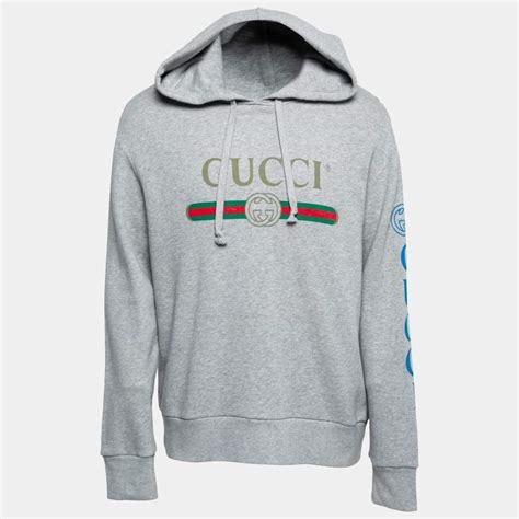 gucci grey hoodie uk|oversize sweatshirt with Gucci print.